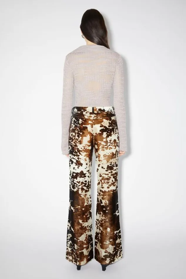 Acne Studios Trousers Woman Cow Print Trousers Light Brown
