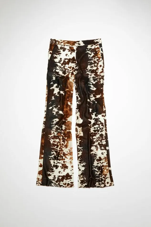 Acne Studios Trousers Woman Cow Print Trousers Light Brown