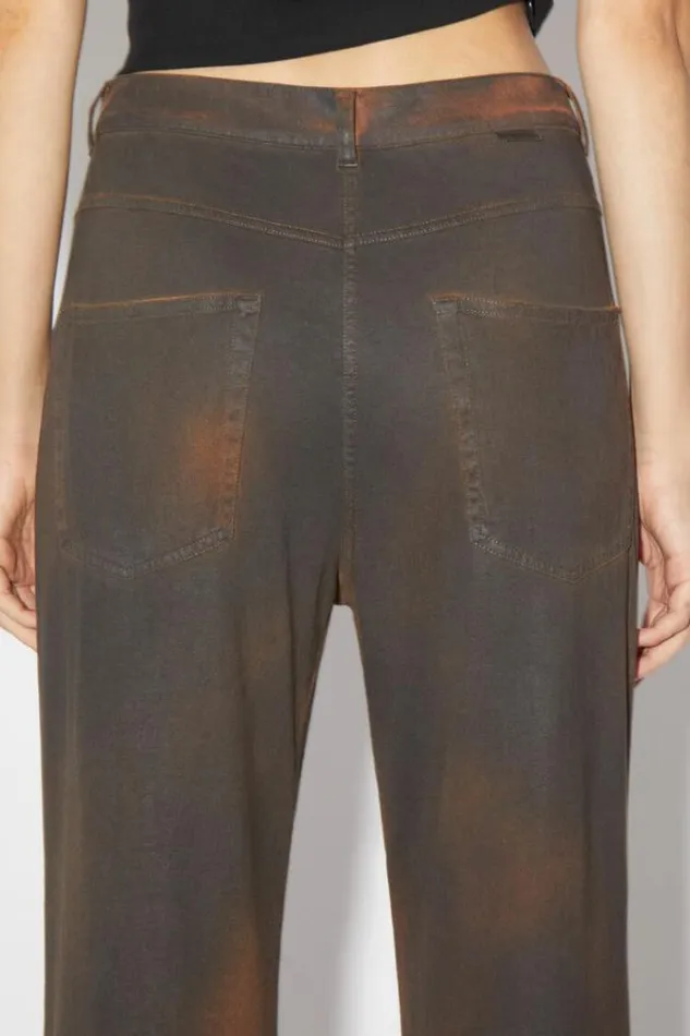 Acne Studios Trousers Woman Dyed Jersey Trousers Caramel Brown