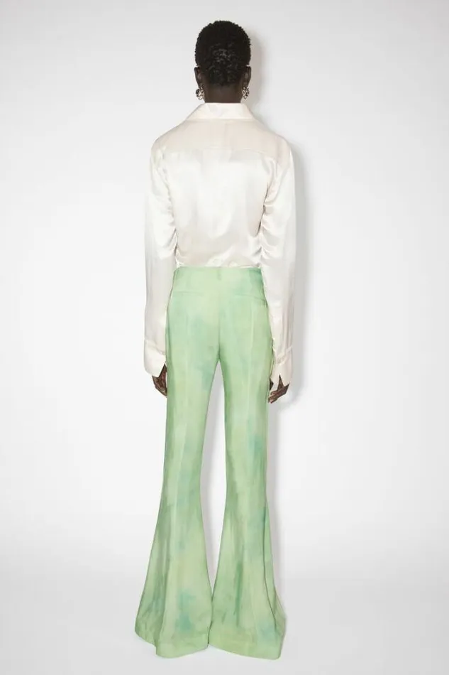 Acne Studios Trousers Woman Fitted Flared Trousers Pale Green Multi