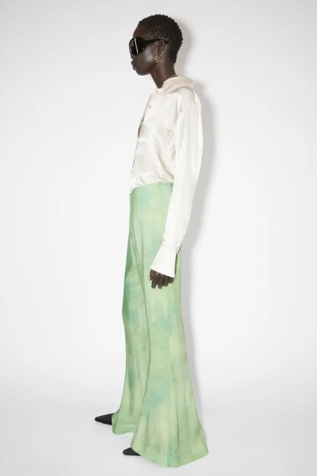 Acne Studios Trousers Woman Fitted Flared Trousers Pale Green Multi