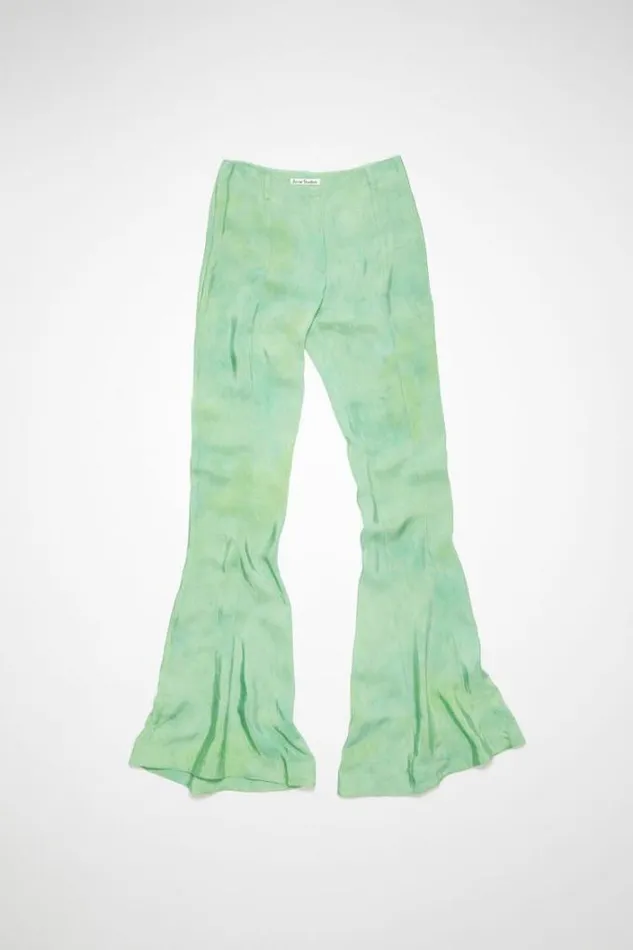 Acne Studios Trousers Woman Fitted Flared Trousers Pale Green Multi