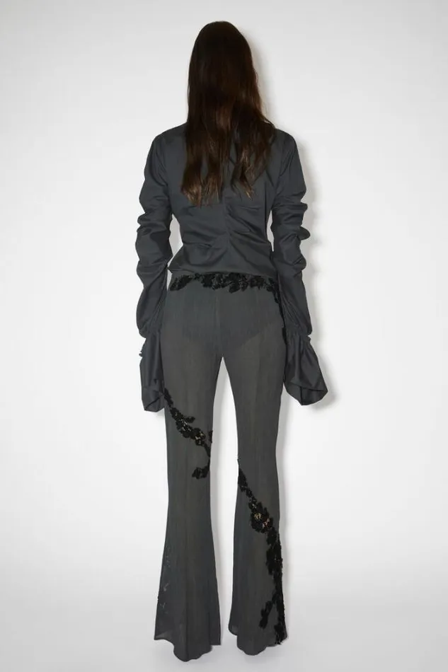 Acne Studios Trousers Woman Flared Lace Trousers Dusty Grey