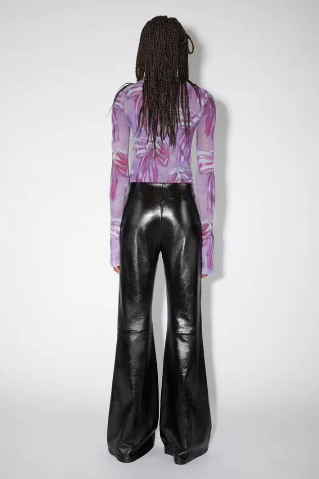Acne Studios Trousers Woman Flared Leather Trousers Black