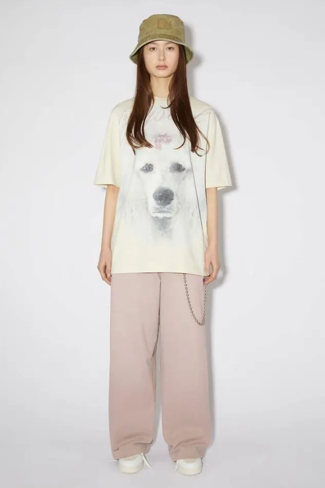 Acne Studios Trousers Woman Fleece SweatpantsUnisex Dusty Beige