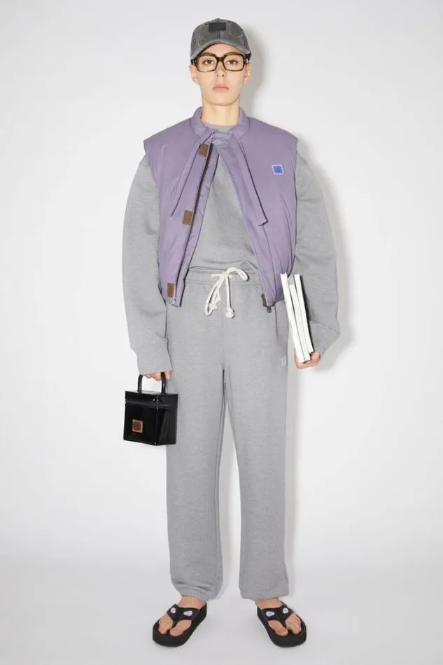 Acne Studios Trousers Woman Fleece SweatpantsUnisex Light Grey Melange