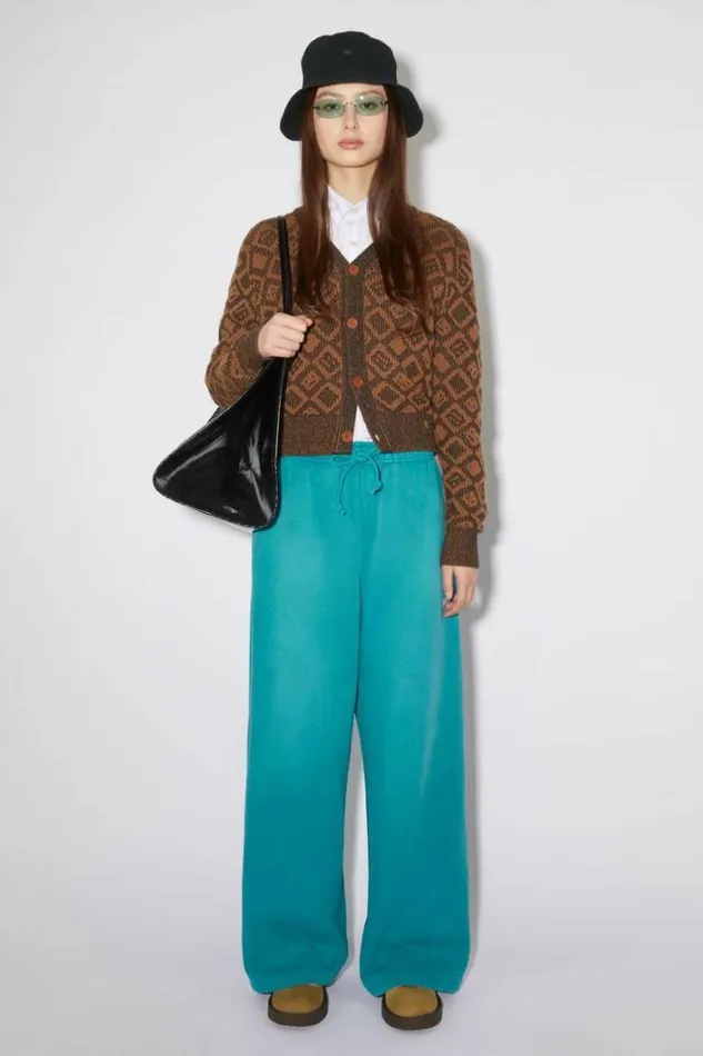 Acne Studios Trousers Woman Fleece SweatpantsUnisex Sea Green