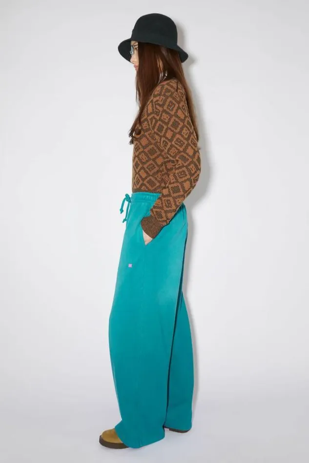 Acne Studios Trousers Woman Fleece SweatpantsUnisex Sea Green