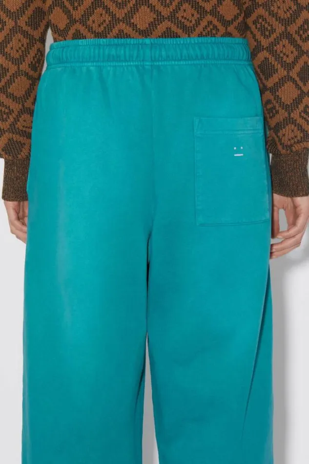 Acne Studios Trousers Woman Fleece SweatpantsUnisex Sea Green