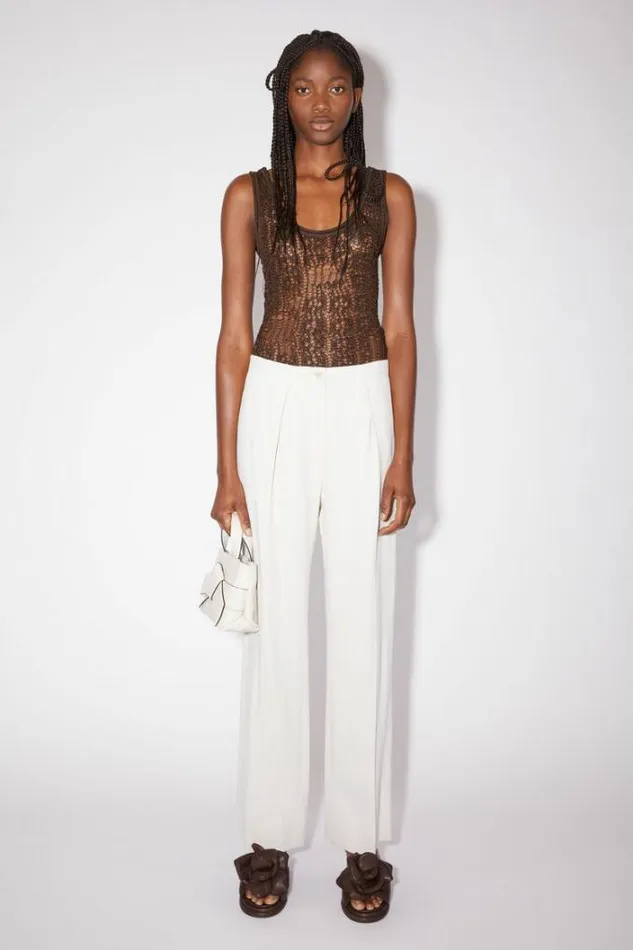 Acne Studios Trousers Woman Linen Blend Trousers Cream White