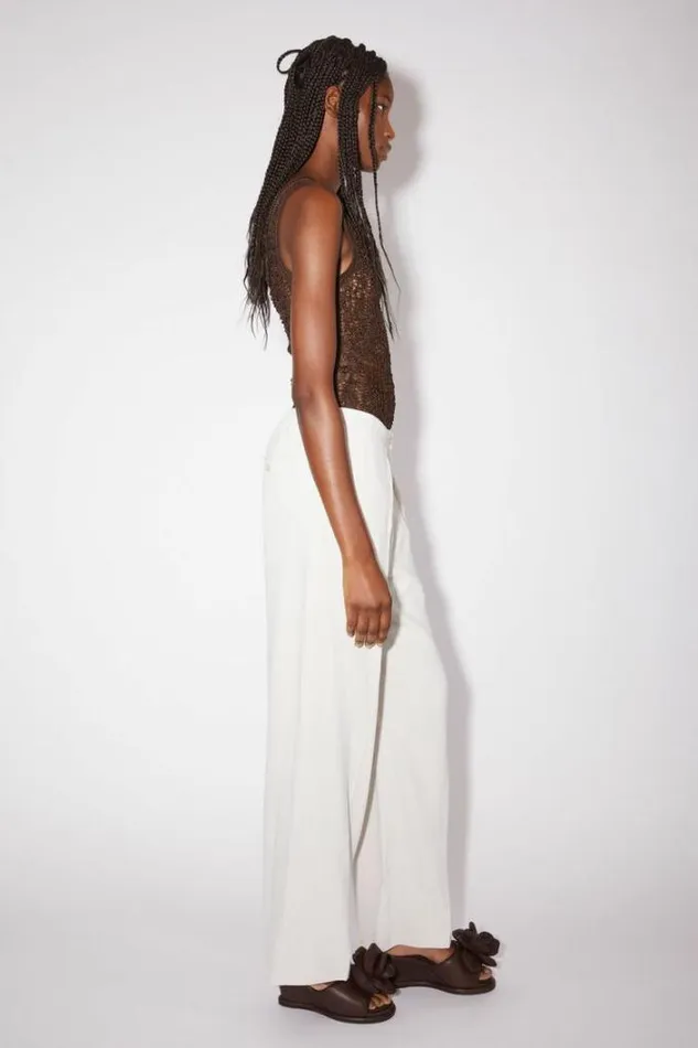 Acne Studios Trousers Woman Linen Blend Trousers Cream White