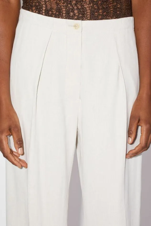 Acne Studios Trousers Woman Linen Blend Trousers Cream White