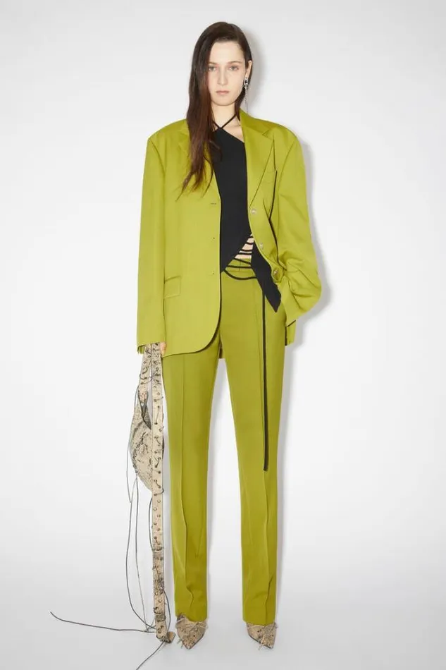 Acne Studios Trousers Woman Narrow Tailored Trousers Seaweed Green