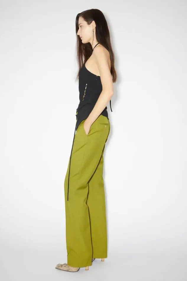 Acne Studios Trousers Woman Narrow Tailored Trousers Seaweed Green