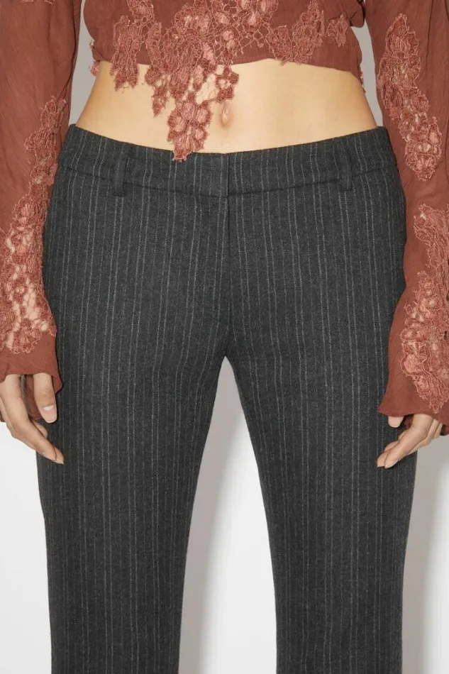 Acne Studios Trousers Woman Pinstripe Tailored Trousers Charcoal Grey