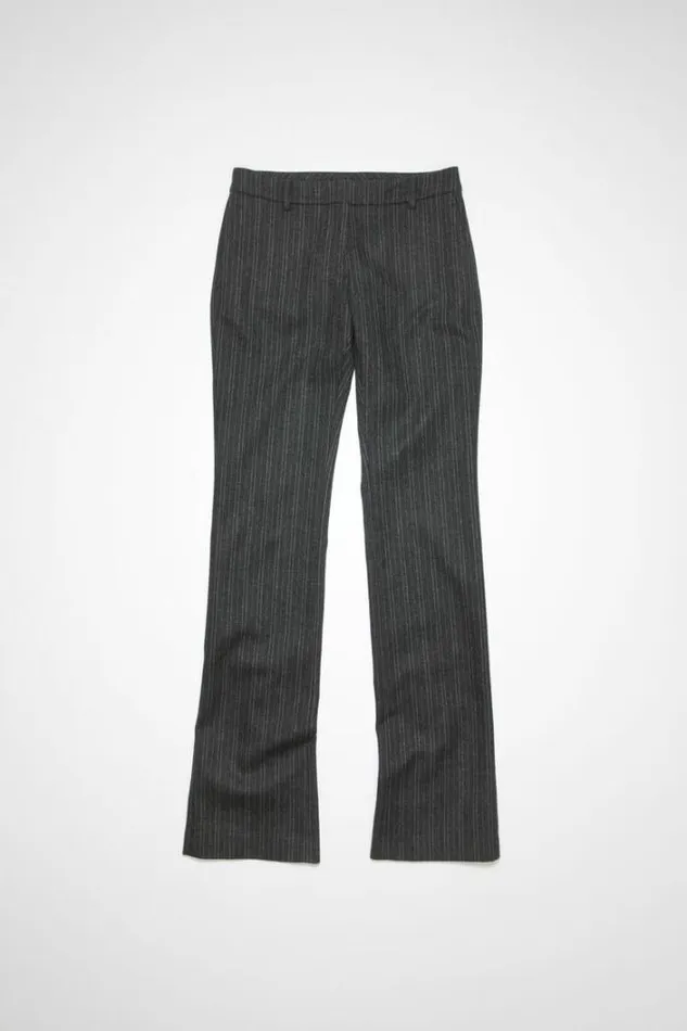 Acne Studios Trousers Woman Pinstripe Tailored Trousers Charcoal Grey