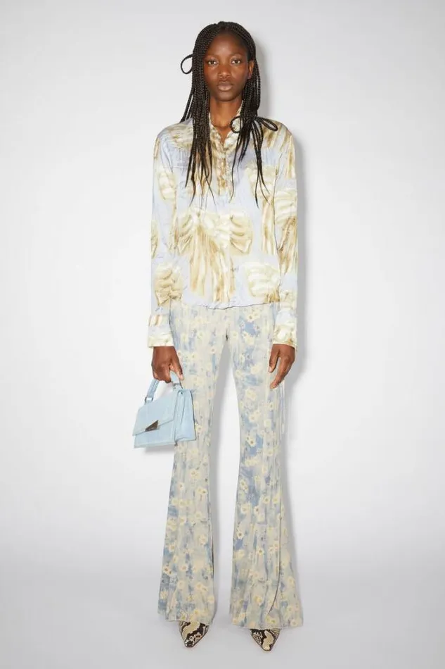 Acne Studios Trousers Woman Printed Trousers BlueBeige
