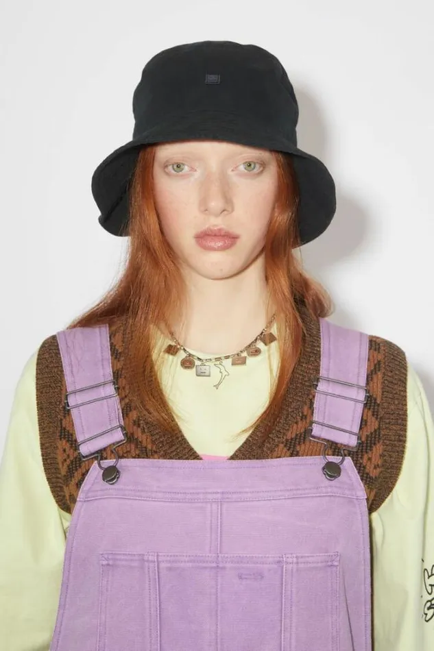 Acne Studios Trousers Woman Regular Fit Canvas DungareesUnisex Smoky Purple