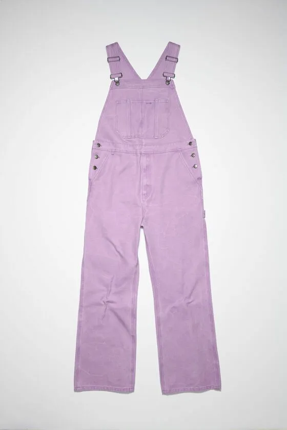 Acne Studios Trousers Woman Regular Fit Canvas DungareesUnisex Smoky Purple
