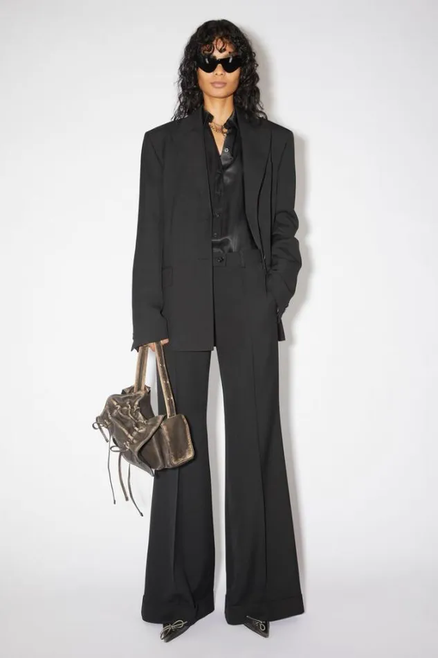 Acne Studios Trousers Woman Tailored Flared Trousers Black