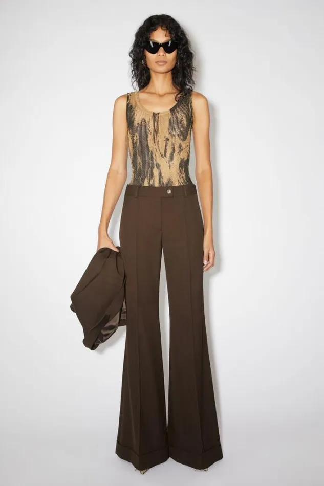 Acne Studios Trousers Woman Tailored Flared Trousers Chestnut Brown