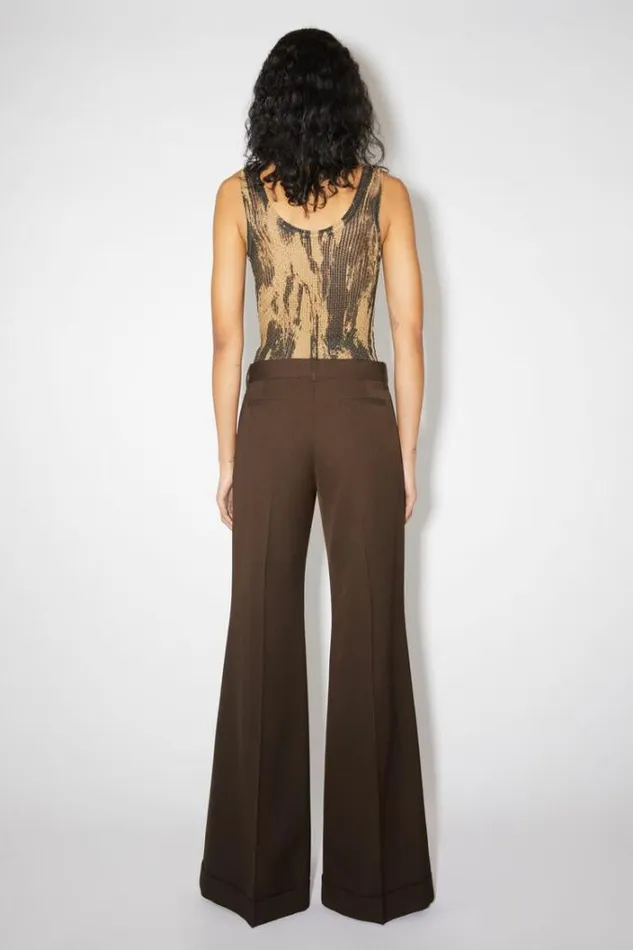 Acne Studios Trousers Woman Tailored Flared Trousers Chestnut Brown