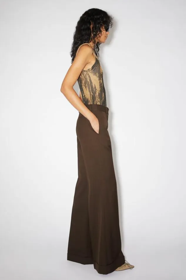 Acne Studios Trousers Woman Tailored Flared Trousers Chestnut Brown