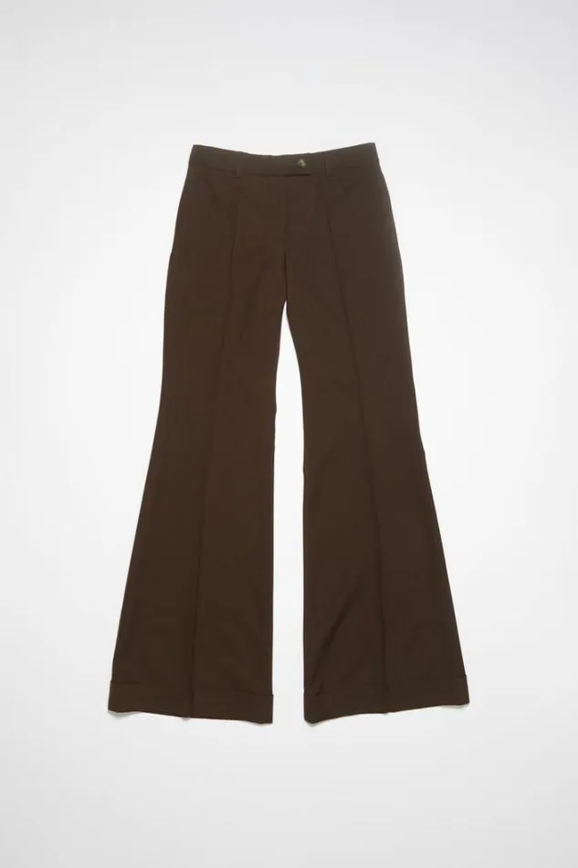 Acne Studios Trousers Woman Tailored Flared Trousers Chestnut Brown
