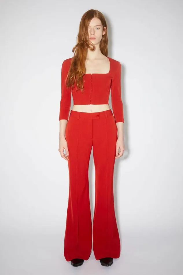 Acne Studios Trousers Woman Tailored Flared Trousers Red
