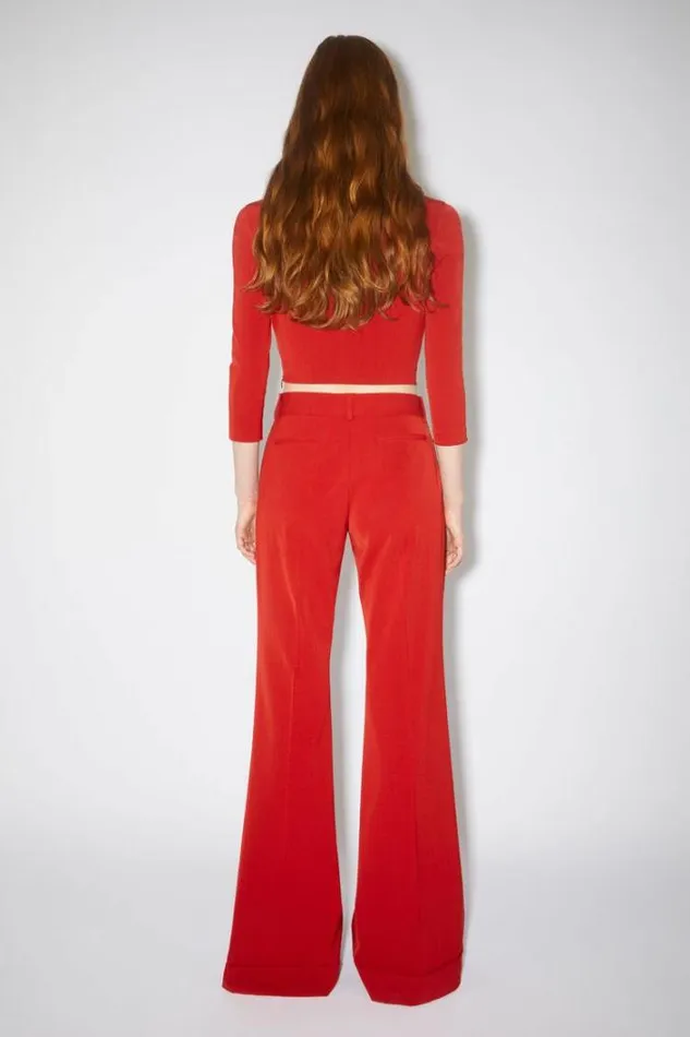 Acne Studios Trousers Woman Tailored Flared Trousers Red