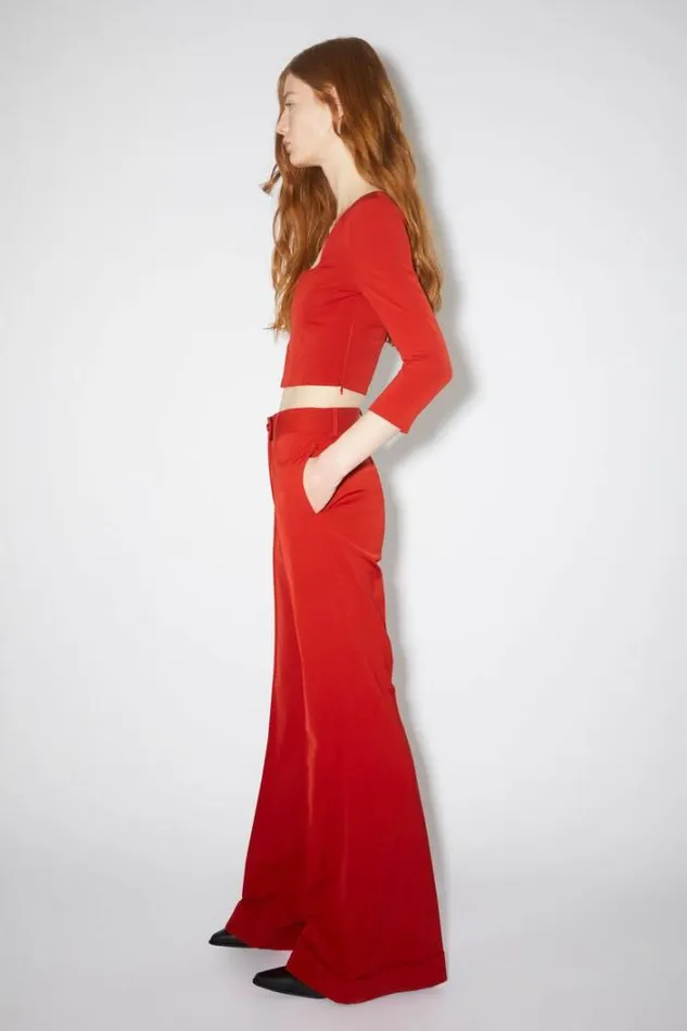 Acne Studios Trousers Woman Tailored Flared Trousers Red