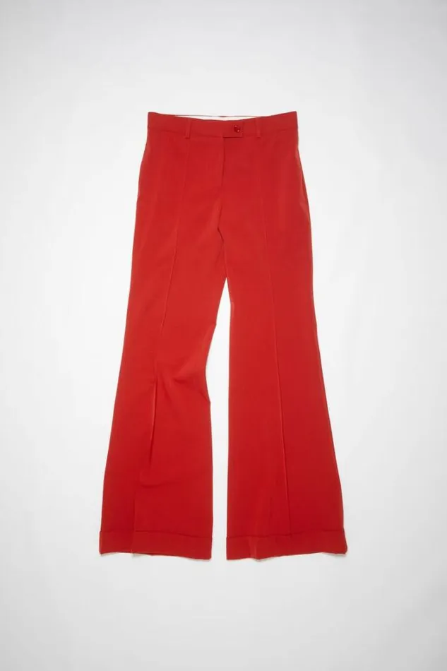 Acne Studios Trousers Woman Tailored Flared Trousers Red