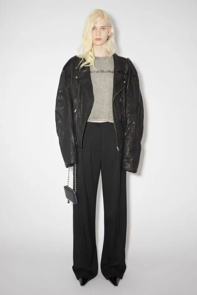 Acne Studios Trousers Woman Tailored Herringbone Trousers Black