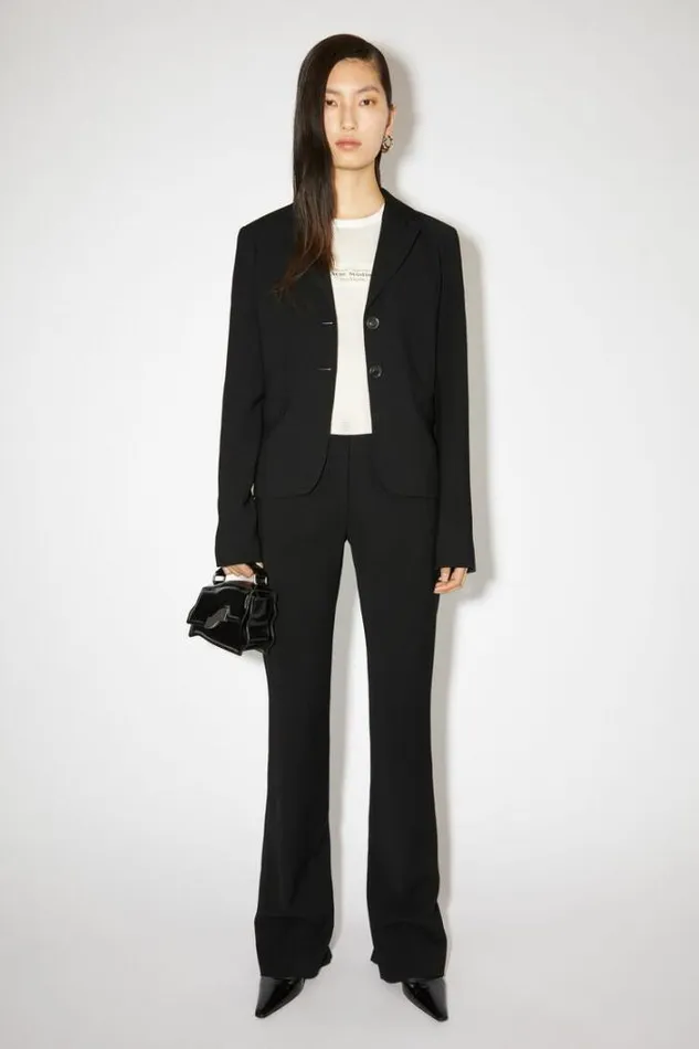 Acne Studios Trousers Woman Tailored Wool Blend Trousers Black