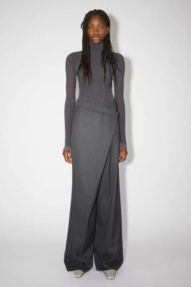 Acne Studios Trousers Woman Tailored Wrap Trousers Grey