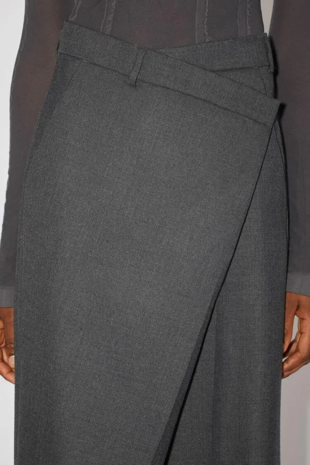 Acne Studios Trousers Woman Tailored Wrap Trousers Grey