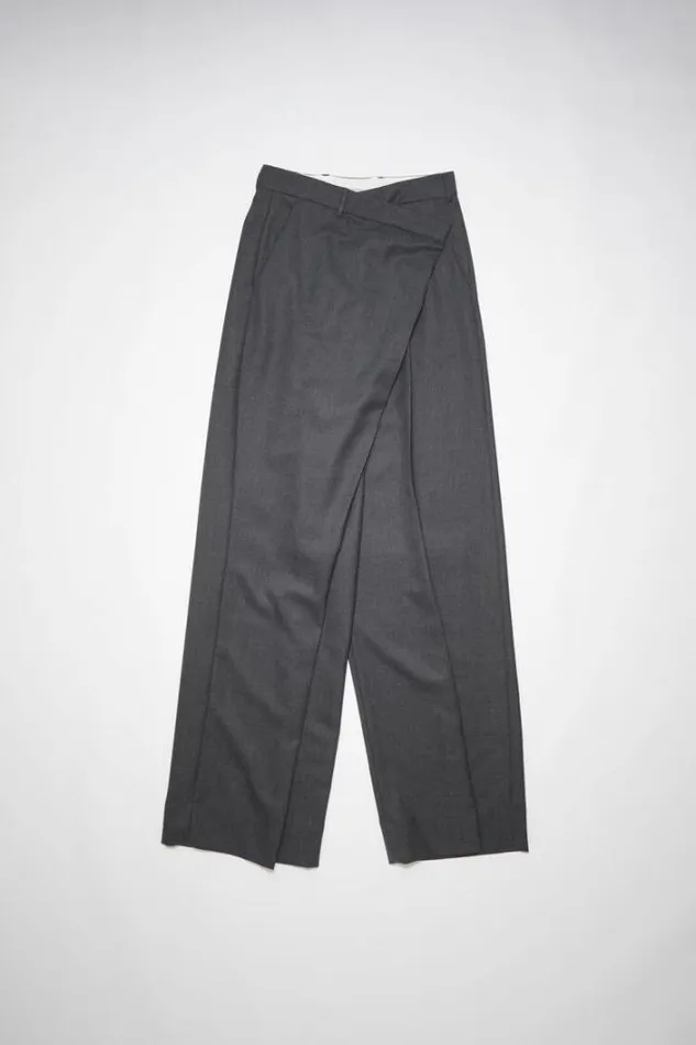 Acne Studios Trousers Woman Tailored Wrap Trousers Grey