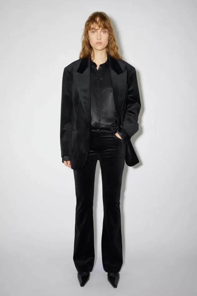 Acne Studios Trousers Woman Velvet Trousers Black