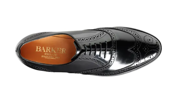 Albert 8211 Black HiShine Mens Barker Shoes Brogues