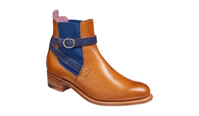 Alexandra 8211 Cedar Calf Blue Strap Womens Barker Shoes Boots