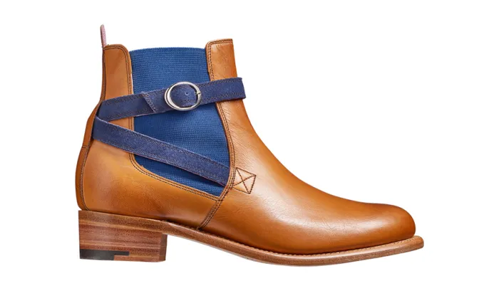 Alexandra 8211 Cedar Calf Blue Strap Womens Barker Shoes Boots