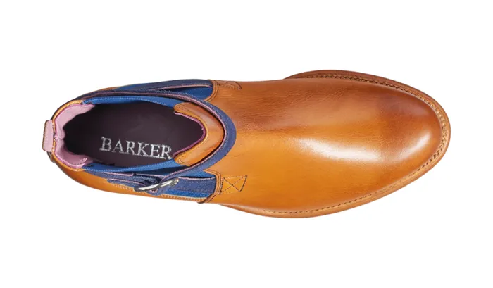 Alexandra 8211 Cedar Calf Blue Strap Womens Barker Shoes Boots