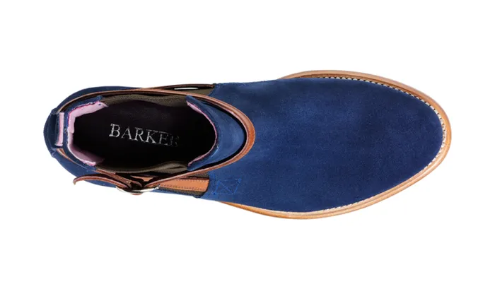Alexandra 8211 Navy Suede Cedar Strap Womens Barker Shoes Boots