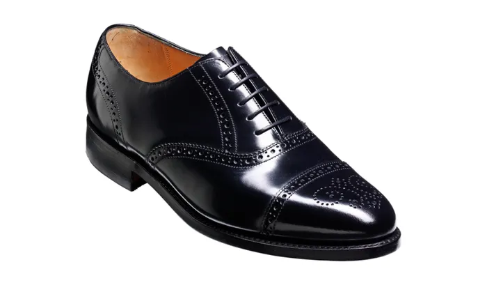 Alfred 8211 Black HiShine Mens Barker Shoes Brogues