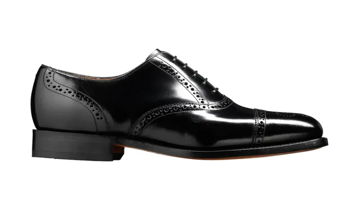 Alfred 8211 Black HiShine Mens Barker Shoes Brogues