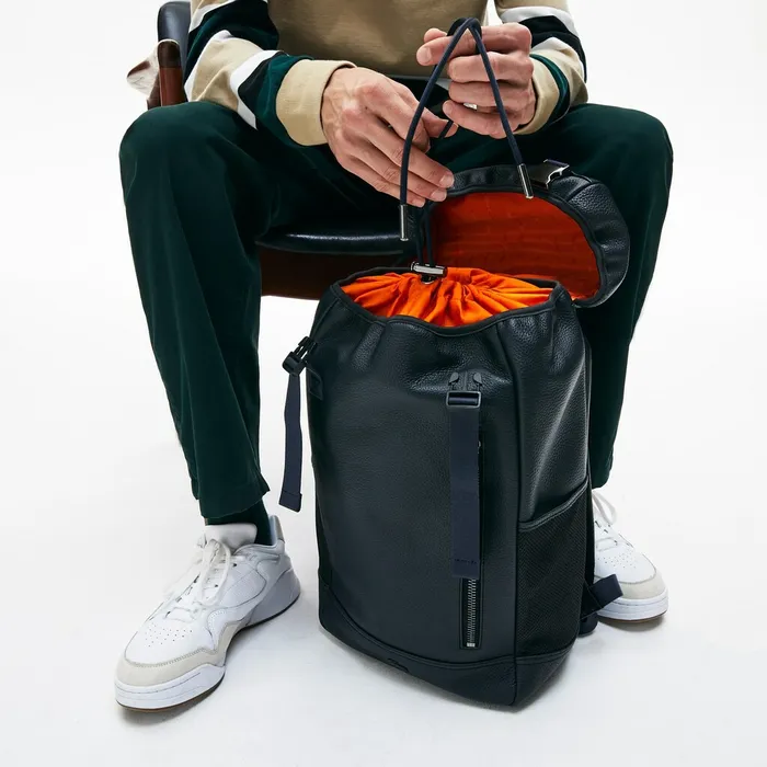 Altitude Grained Leather Flap Backpack Phantom Dark Sapphire Mens Lacoste Bags Outlet Altitude Grained Leather Flap Backpack Phantom Dark Sapphire Mens Lacoste Bags Outlet