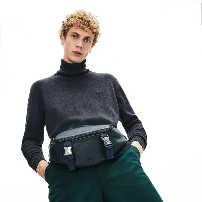 Altitude Grained Leather Zip Fanny Pack Phantom Dark Sapphire Mens Lacoste Bags On Sale Altitude Grained Leather Zip Fanny Pack Phantom Dark Sapphire Mens Lacoste Bags On Sale