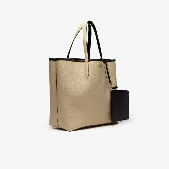 Anna Large Reversible Tote Bag Noir Krema Womens Lacoste Bags Casaul