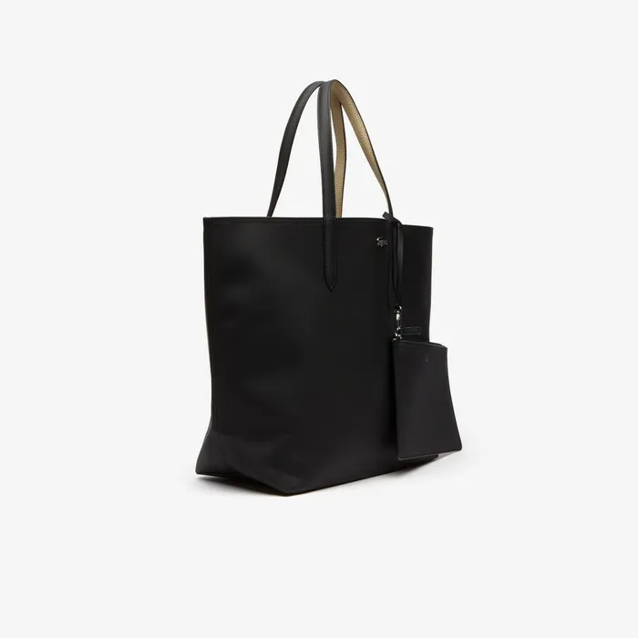 Anna Large Reversible Tote Bag Noir Krema Womens Lacoste Bags Casaul