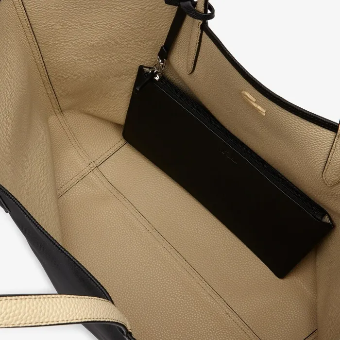 Anna Large Reversible Tote Bag Noir Krema Womens Lacoste Bags Casaul